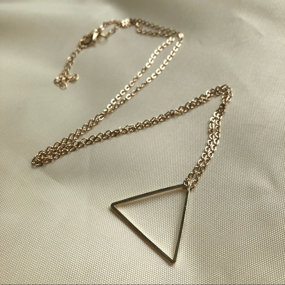Jewelry | Minimalist Gold Tone Triangle Necklace Nordic Necklace Simple ...